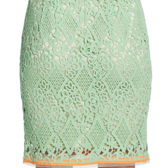 Elie Tahari Green "Bella" Lace Skirt NEW Sz. 4 - Picture 3 of 6